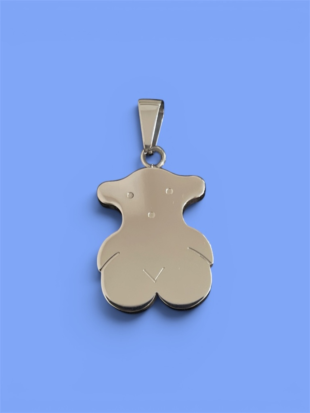 🎁 Set of Six Silver Teddy Bear Keychain Charms ( stainless steel)
